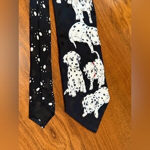 Dalmatian Puppy silk Tie – 100% Silk – Addiction Brand – 60” Long